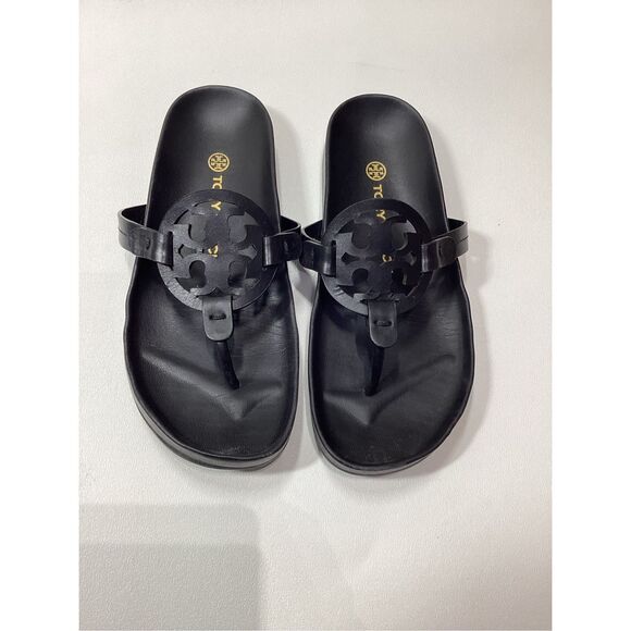 Tory Burch Miller Cloud Sandals in Black Size 6 - Picture 2 of 13